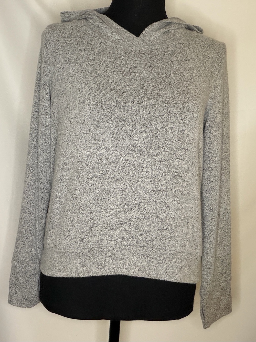 HEATHER GREY ZELLA LONG SLEEVE HOODIE TOP